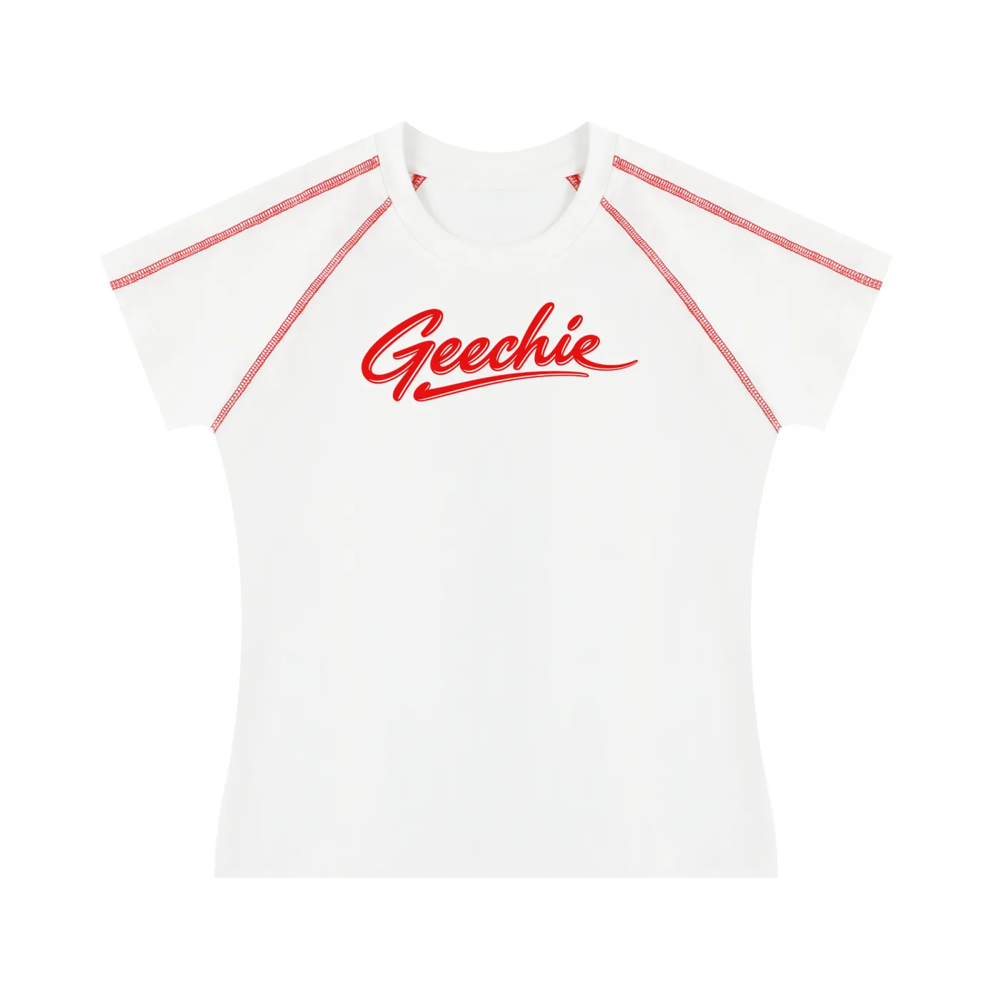 GEECHIE Women's Contrast Stitch Raglan T-Shirt — Standard color mockup 1