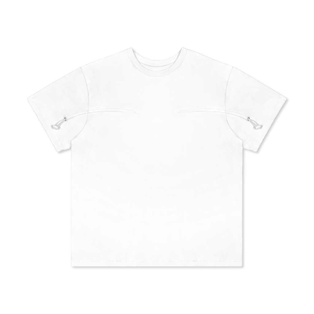 Men's Drawstring Loose Tee with Adjustable Metal Grommet-2