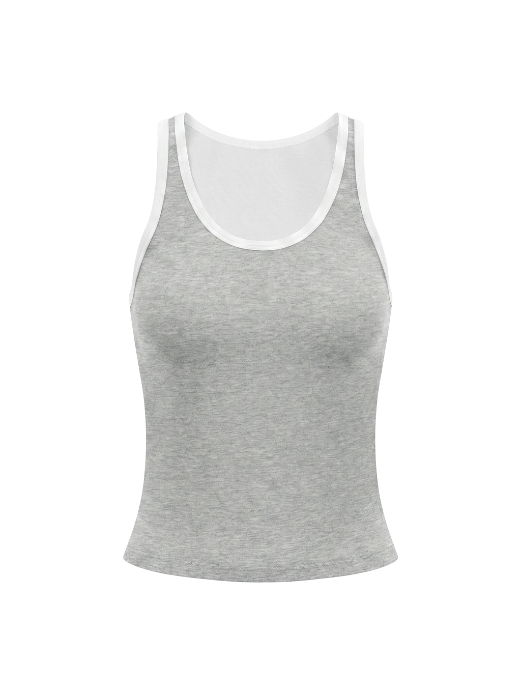 Women's Color Block Cropped Tank Top - Main Image