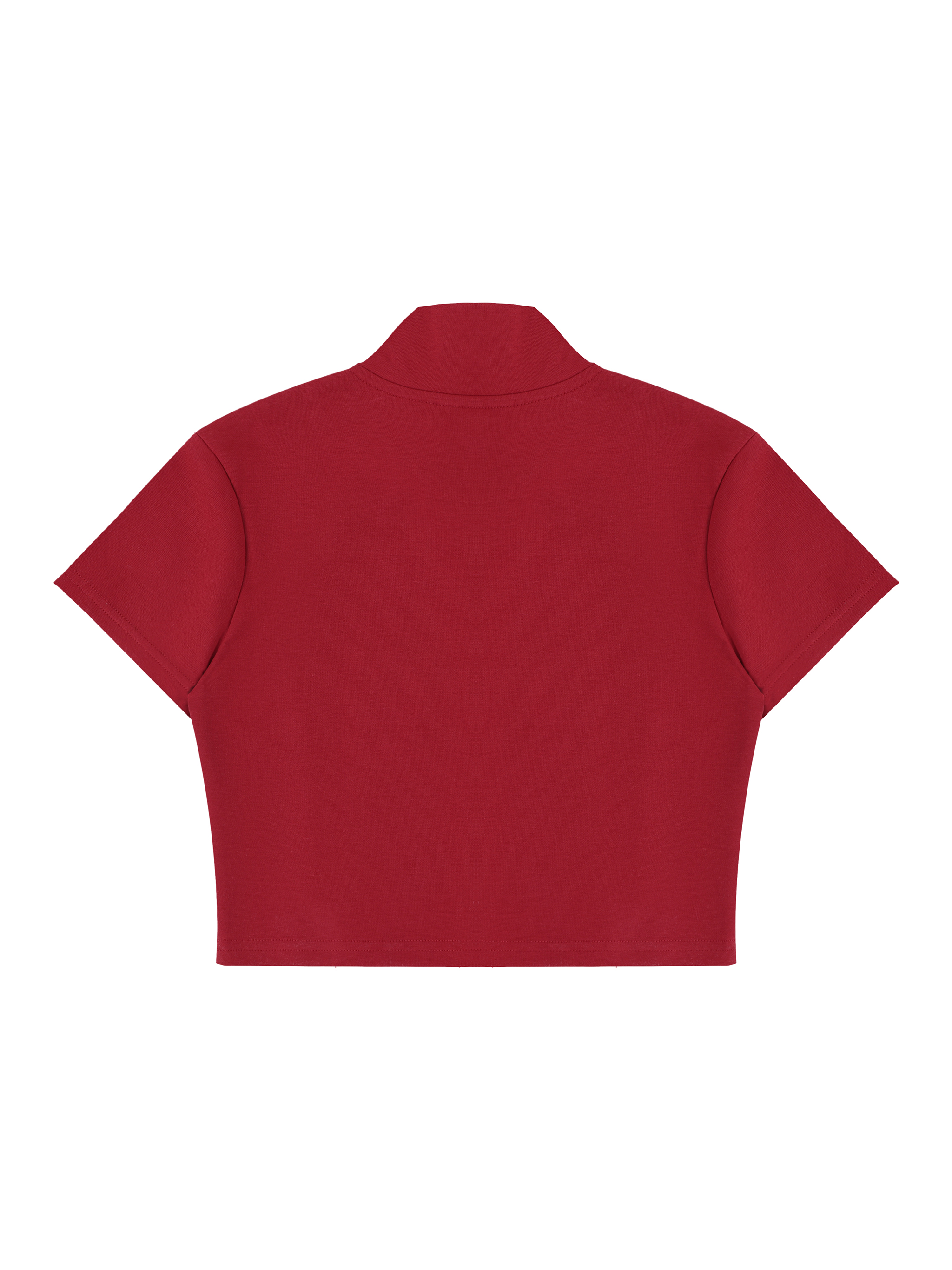 Women's Cropped Full Zip Short Sleeve T-Shirt