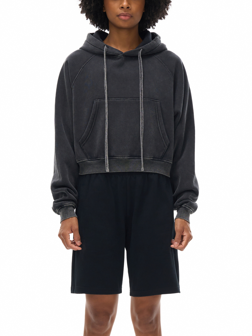 Snow Washed Cropped Hoodie – Essential Streetwear | Tapstitch-3
