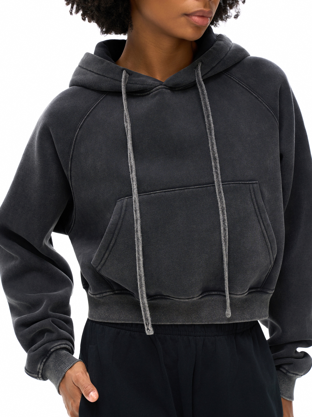 Snow Washed Cropped Hoodie – Essential Streetwear | Tapstitch-7