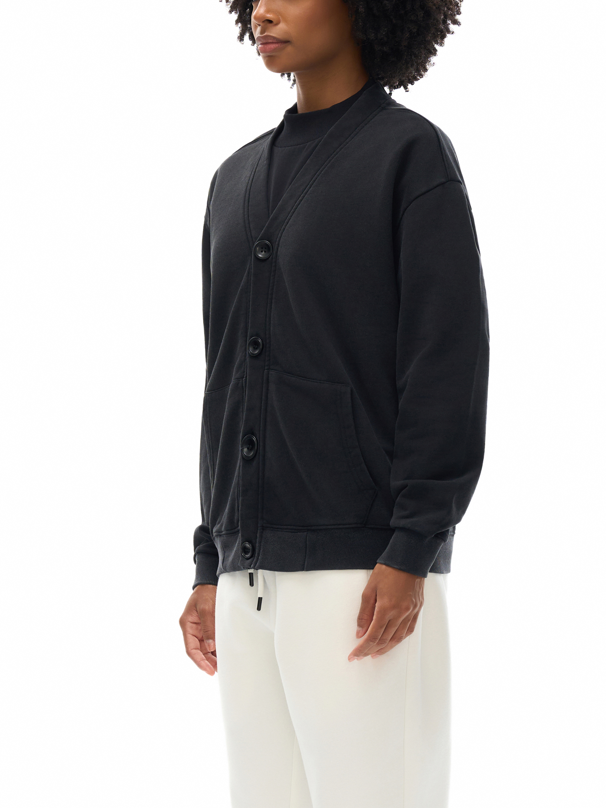 トップス butcherproducts SWEAT CARDIGAN 40 Snow Washed Sweat Cardigan – Vintage Streetwear | Tapstitch