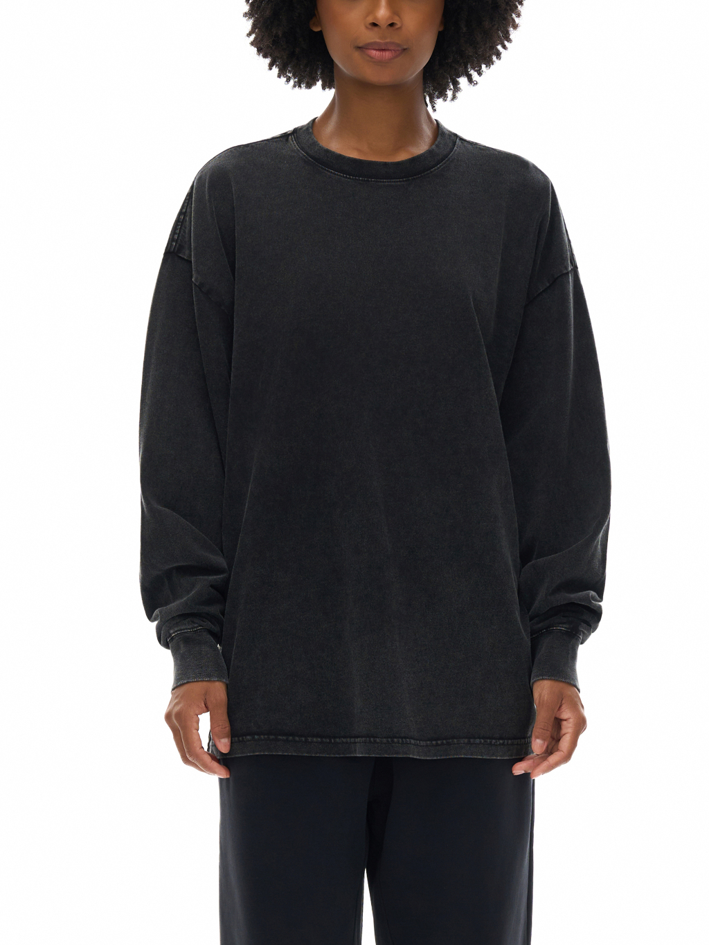 Streetwear Unisex Oversized Snow Wash Long Sleeve Tee - Print On Demand | HugePOD-8
