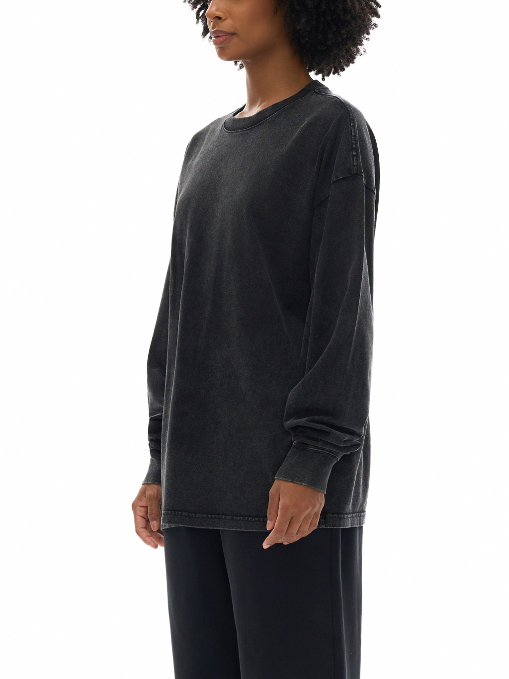 Streetwear Unisex Oversized Snow Wash Long Sleeve Tee - Print On Demand | HugePOD-9