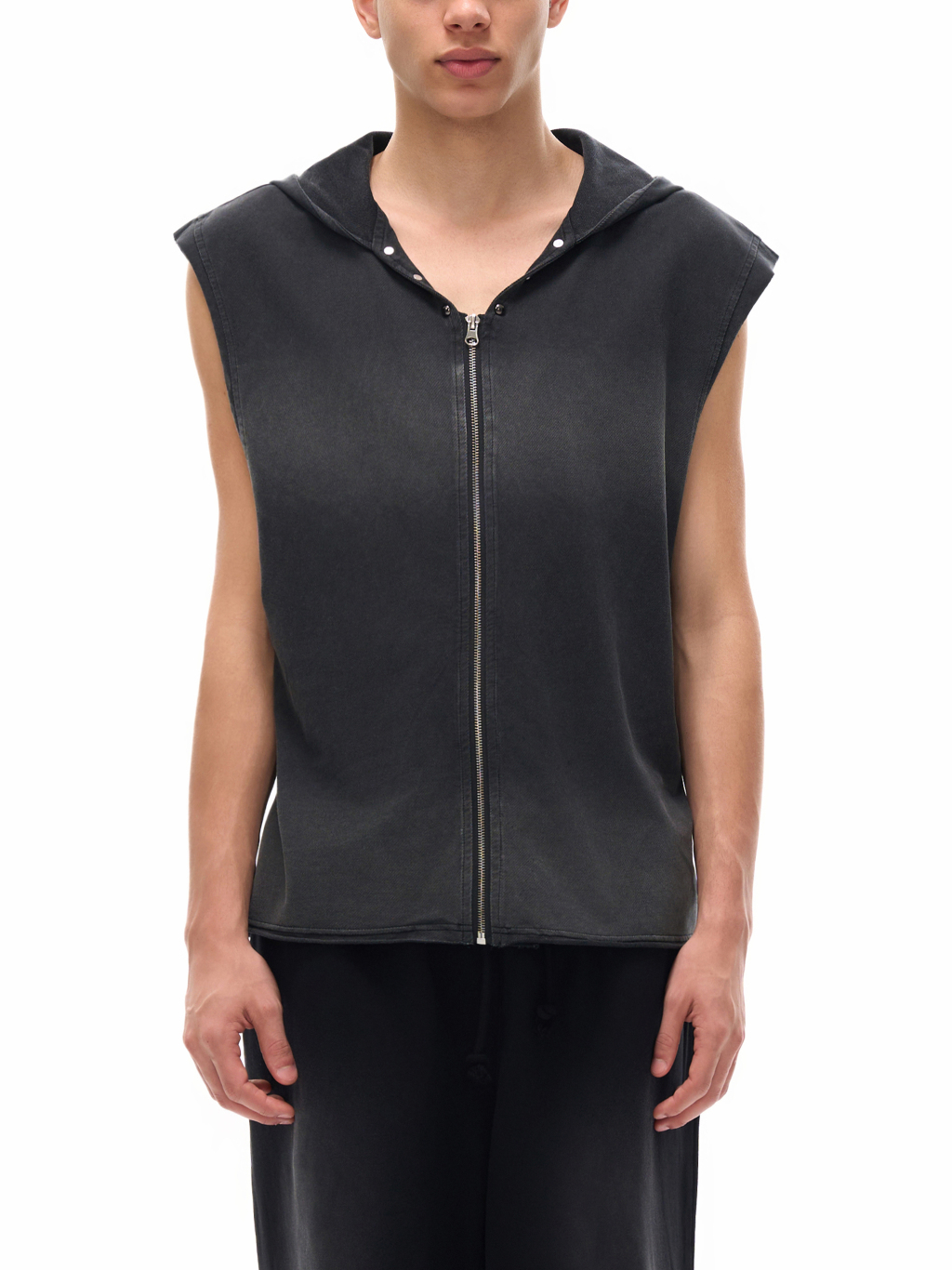 Vintage Washed Zip-Up Hooded Tank Top – Vintage Streetwear | Tapstitch-3
