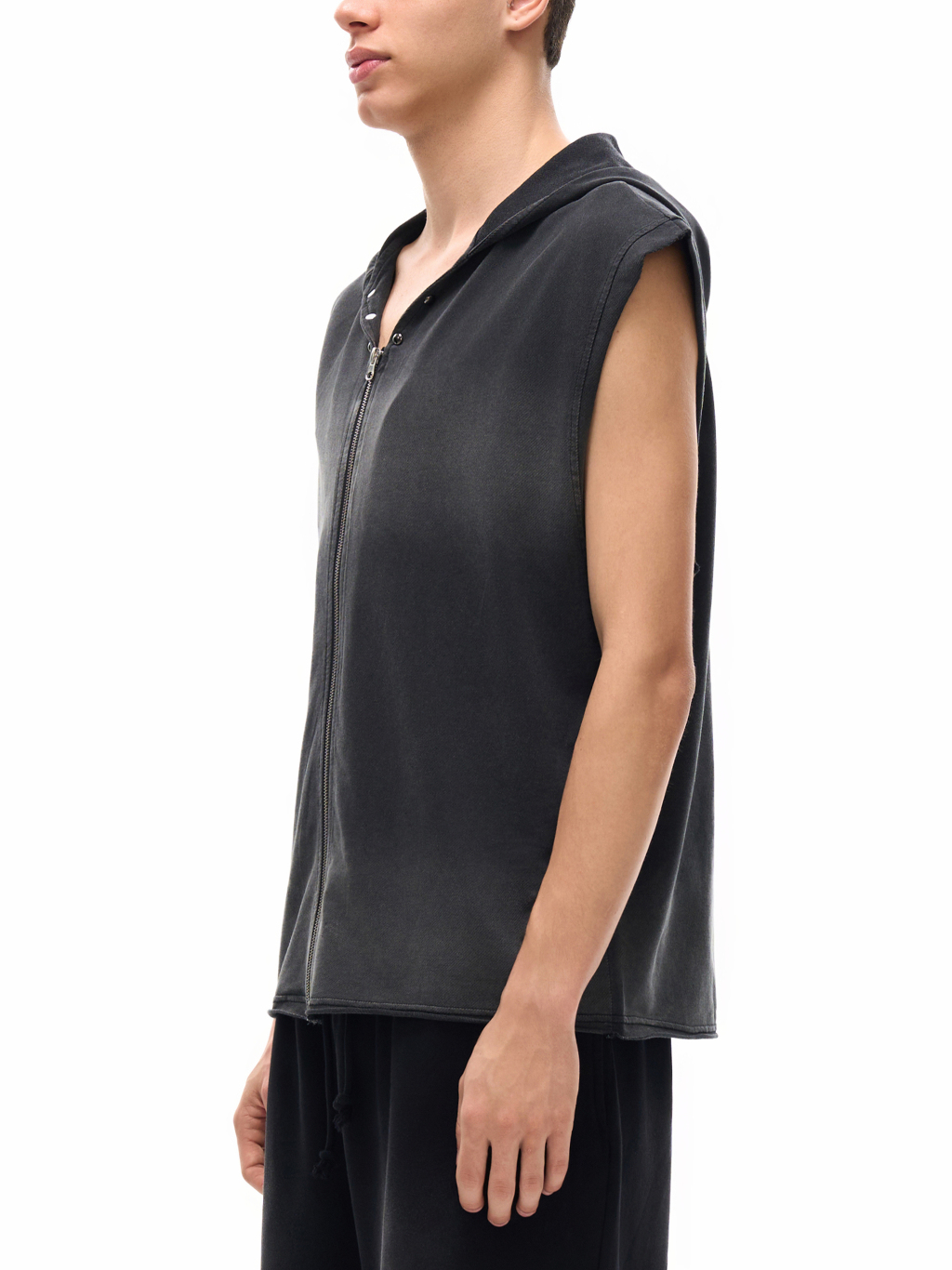 Vintage Washed Zip-Up Hooded Tank Top – Vintage Streetwear | Tapstitch-4