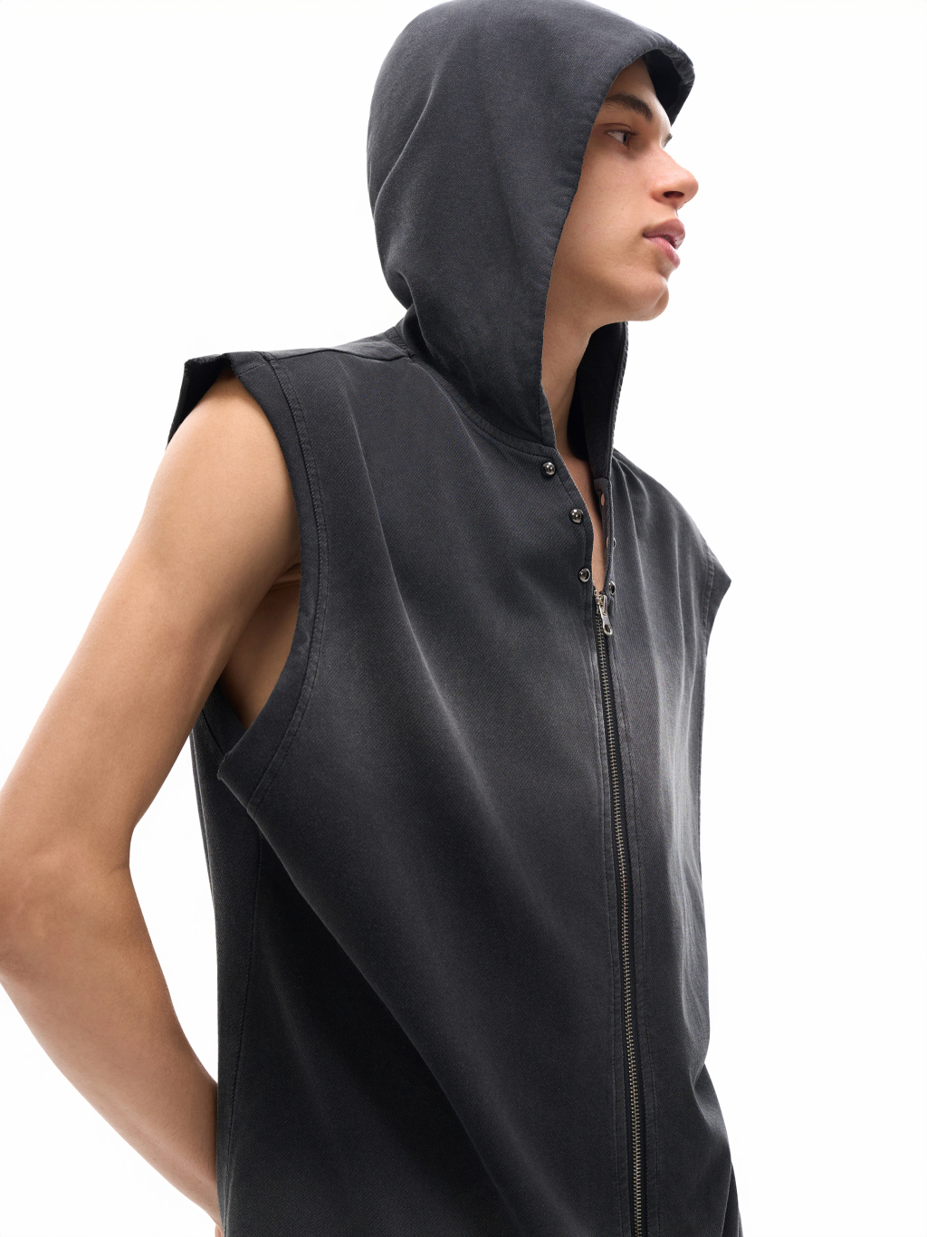 Vintage Washed Zip-Up Hooded Tank Top – Vintage Streetwear | Tapstitch-7