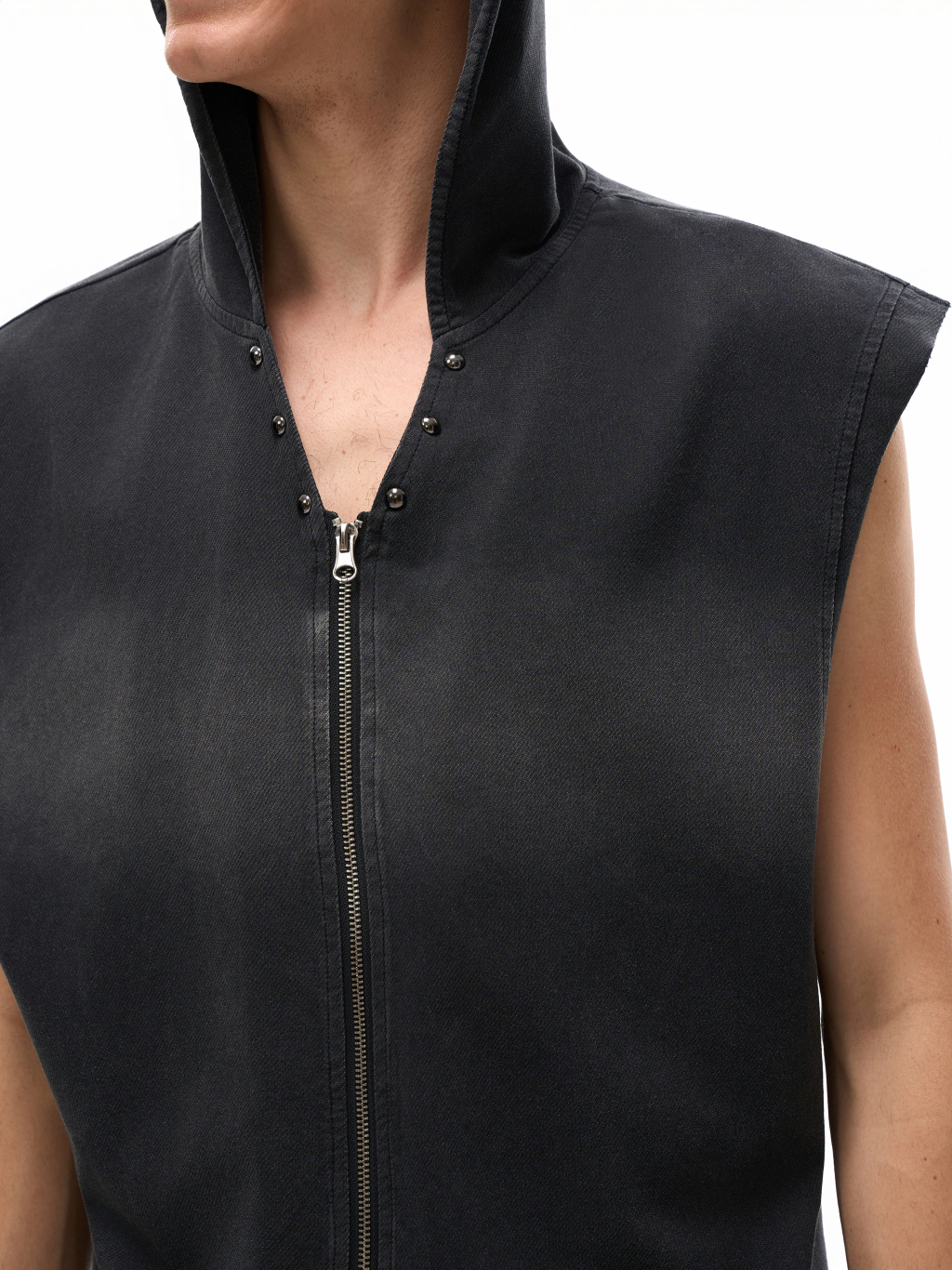 Vintage Washed Zip-Up Hooded Tank Top – Vintage Streetwear | Tapstitch-6