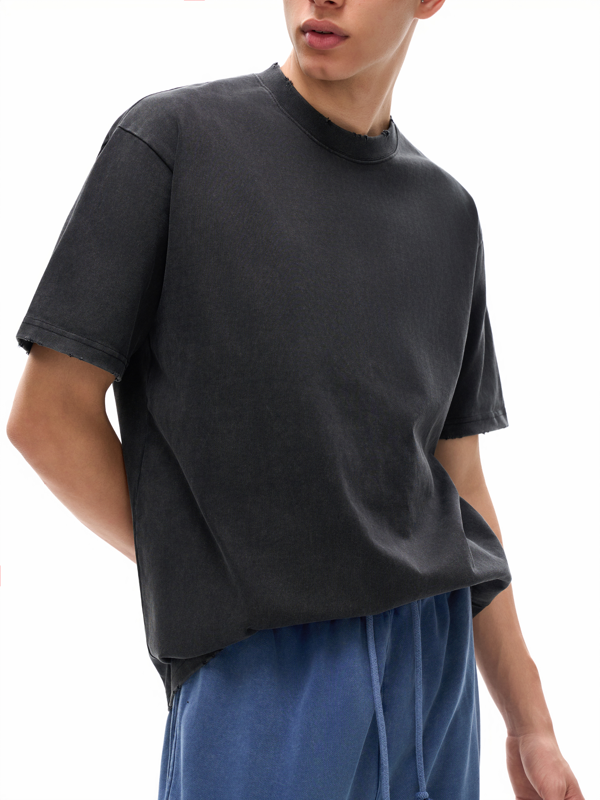 Vintage Washed Frayed Heavyweight T-Shirt – Vintage