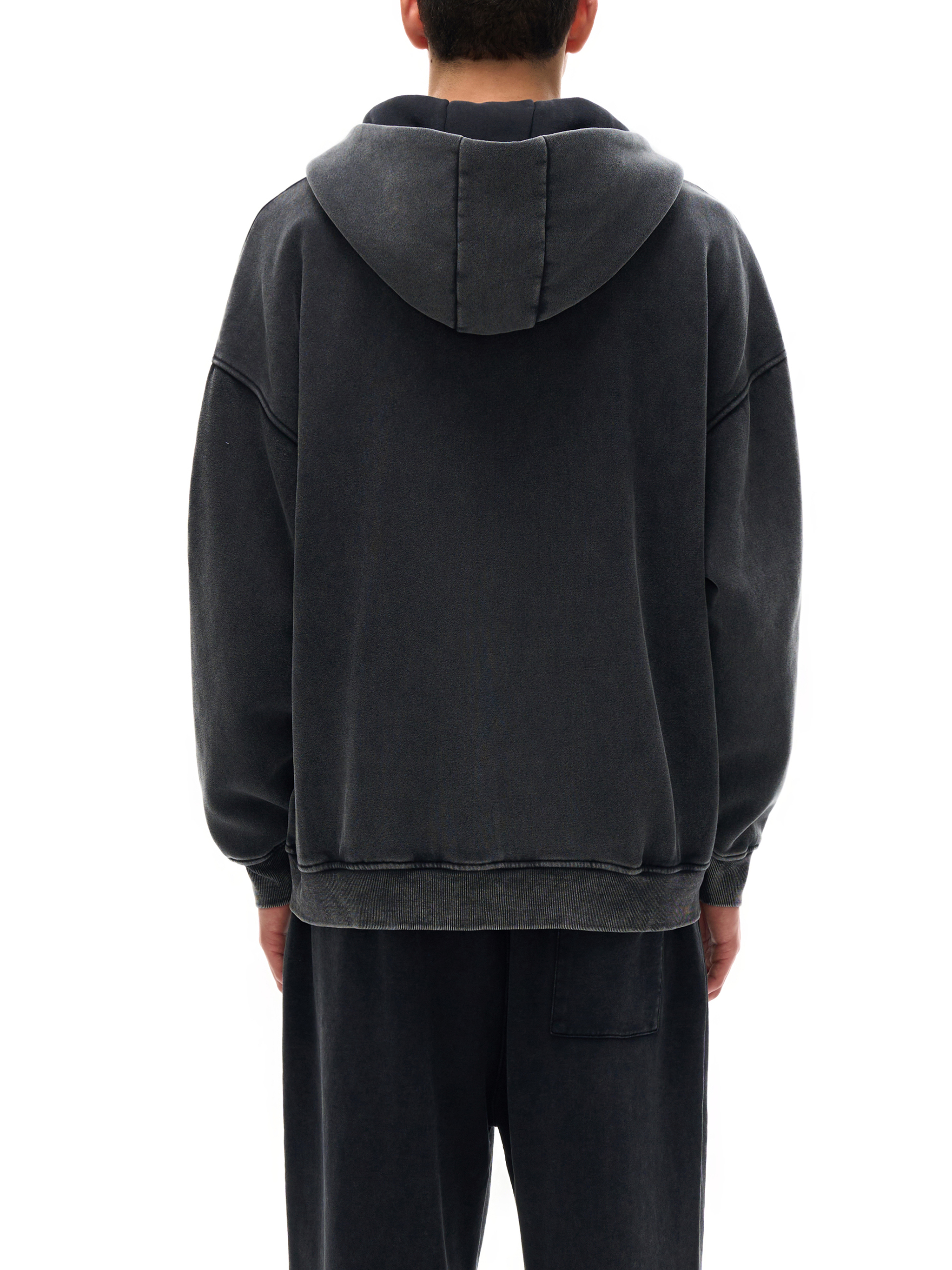 Snow Washed Zip-Through Hoodie #R00282 - Print On Demand