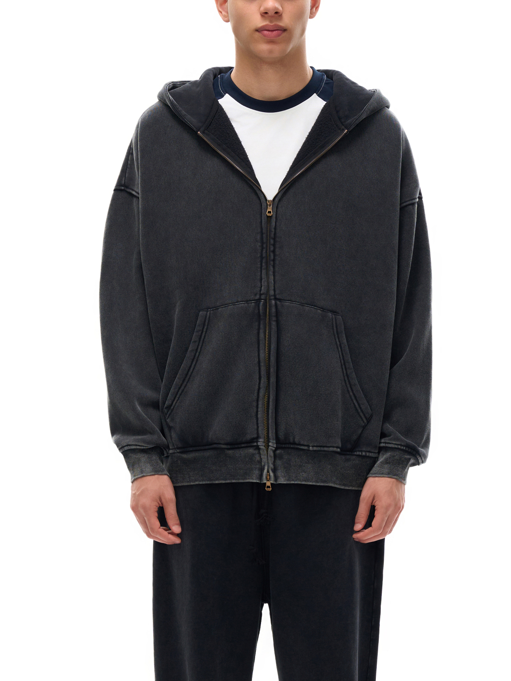 Snow Washed Zip Hoodie – Essential Streetwear | Tapstitch-3