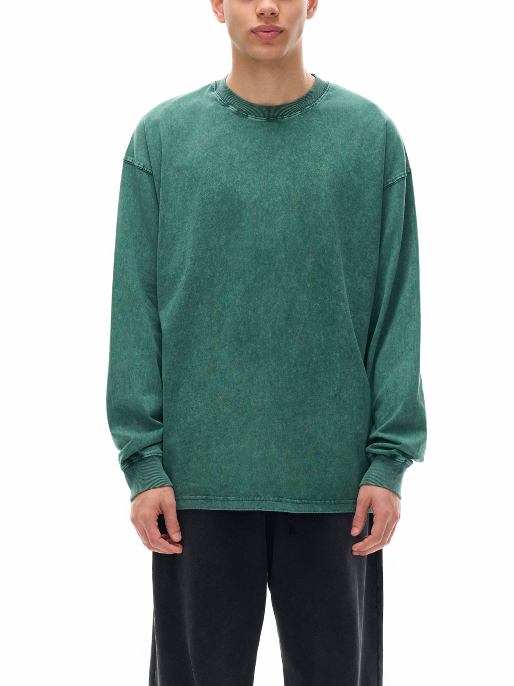 Streetwear Unisex Oversized Snow Wash Long Sleeve Tee - Print On Demand | HugePOD-3