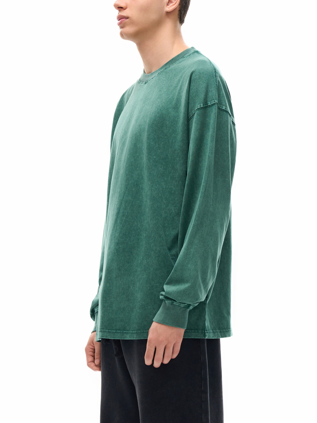 Streetwear Unisex Oversized Snow Wash Long Sleeve Tee - Print On Demand | HugePOD-4