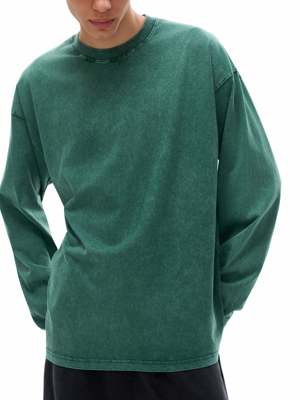 Streetwear Unisex Oversized Snow Wash Long Sleeve Tee - Print On Demand | HugePOD-7