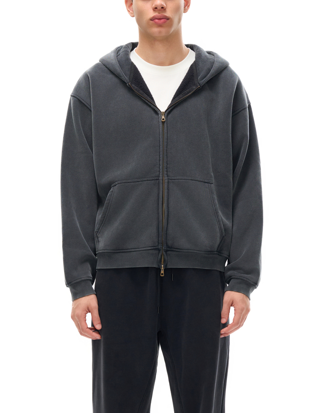 Washed Zip-Through Hoodie – Essential Streetwear | Tapstitch-3