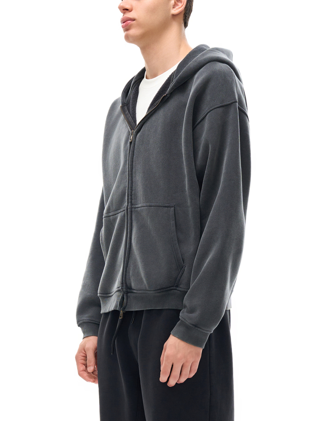 Washed Zip-Through Hoodie – Essential Streetwear | Tapstitch-4