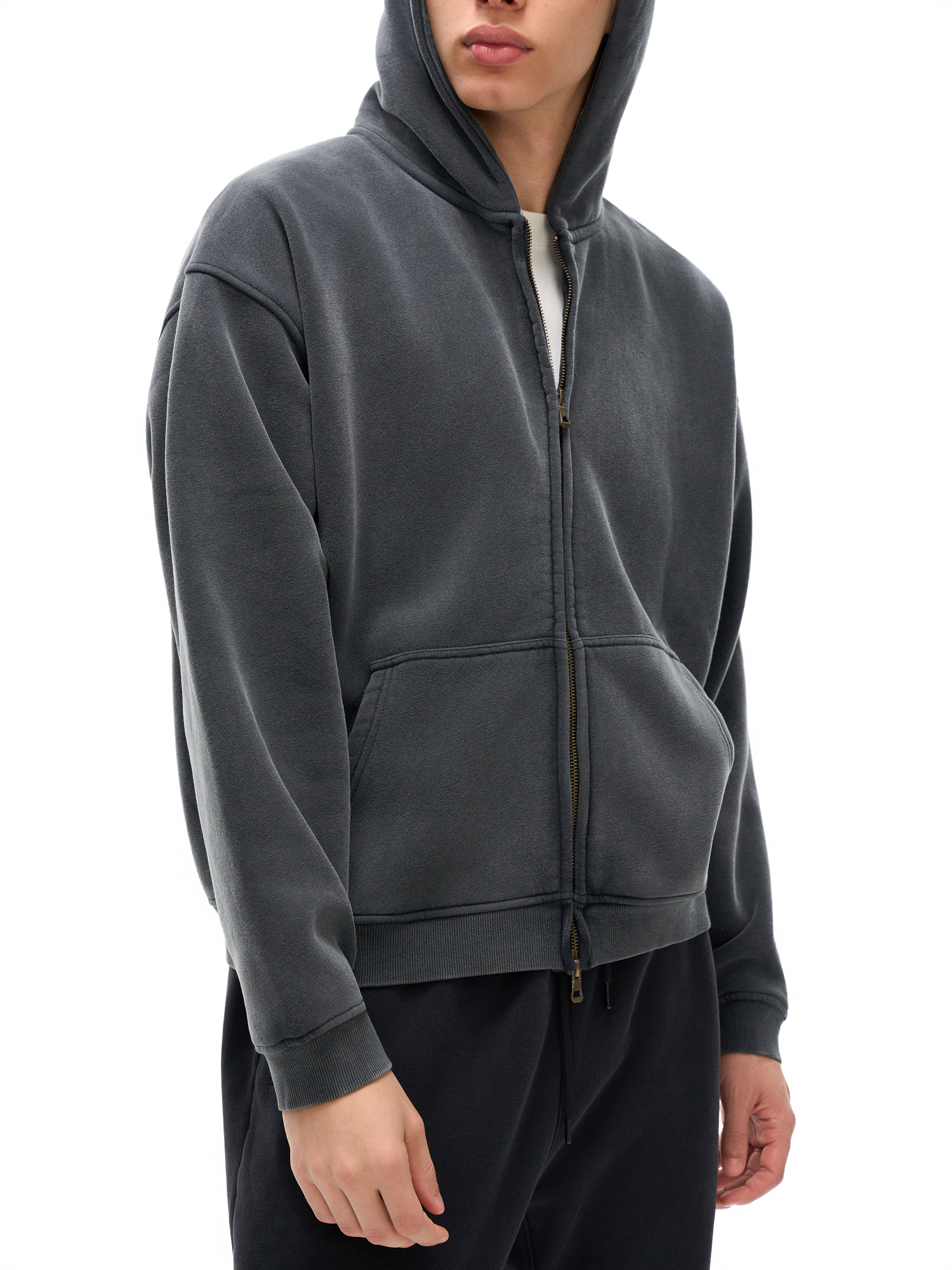 Washed Zip-Through Hoodie – Essential Streetwear | Tapstitch