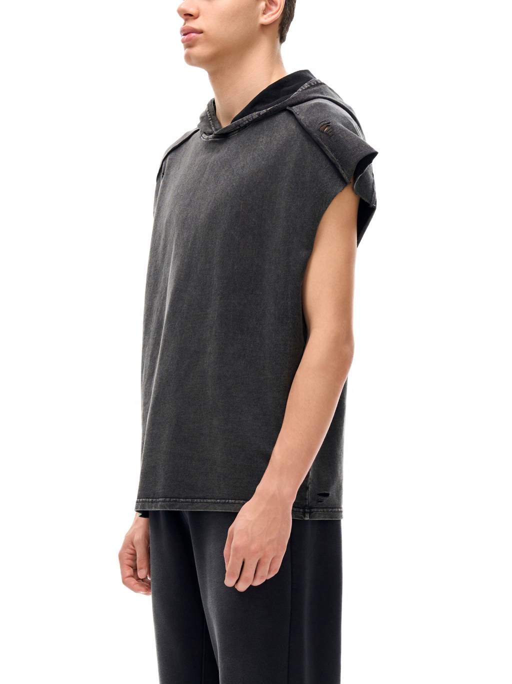 Snow Washed Boxy Hooded Tank Top – Vintage Streetwear | Tapstitch-4