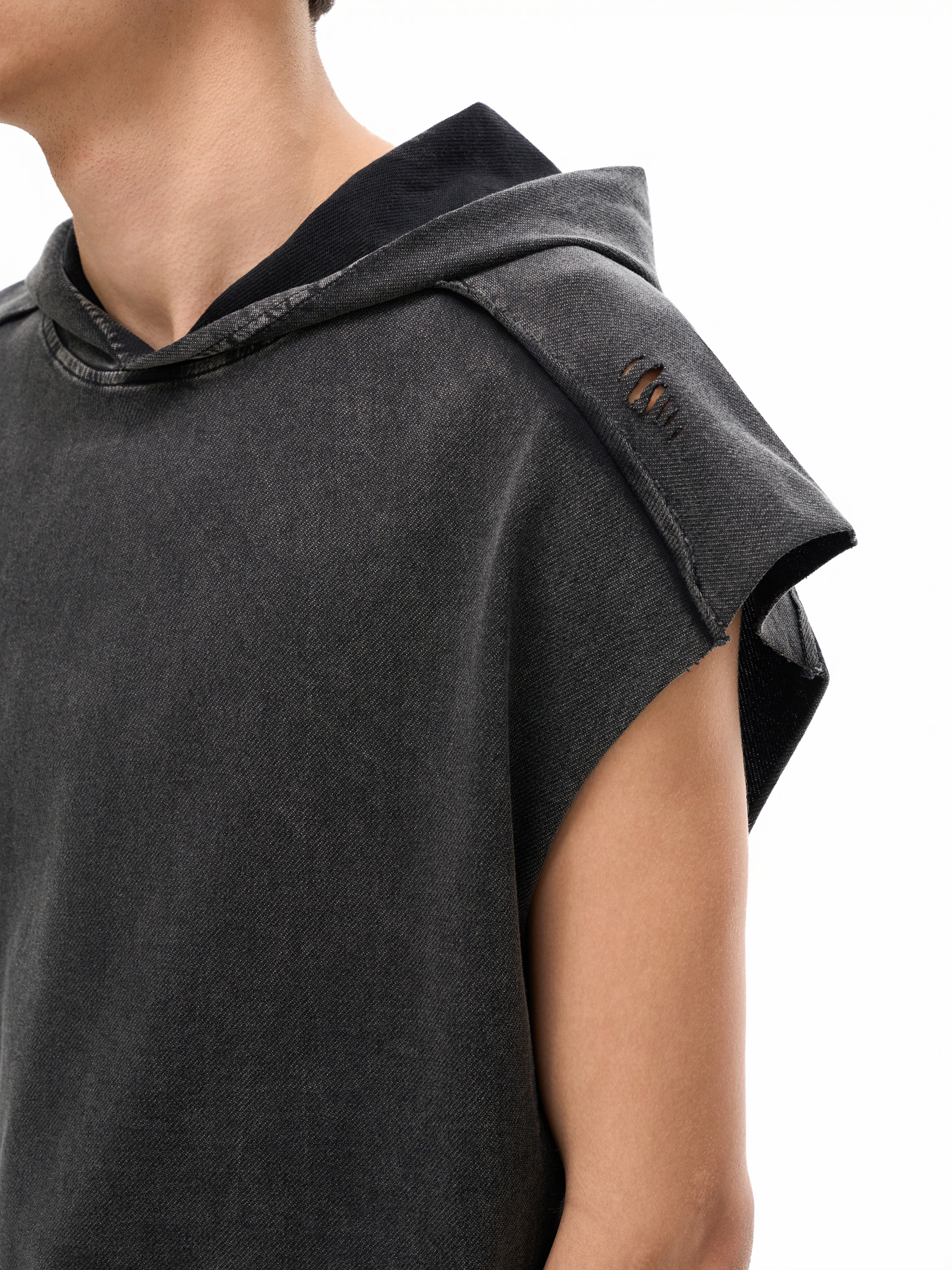 Snow Washed Boxy Hooded Tank Top – Vintage Streetwear | Tapstitch