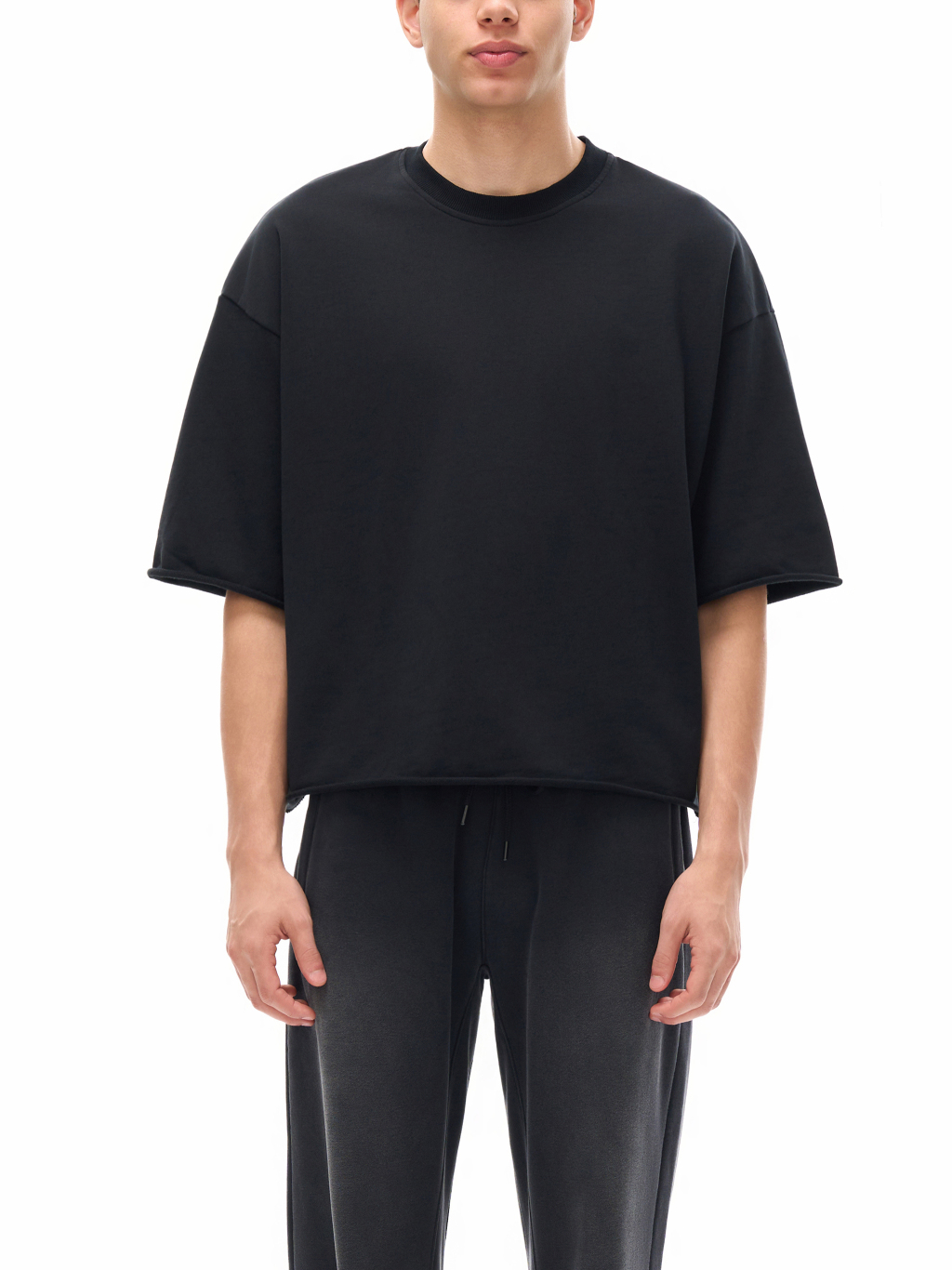French Terry Raw Edge T-Shirt – Essential Streetwear | Tapstitch-3