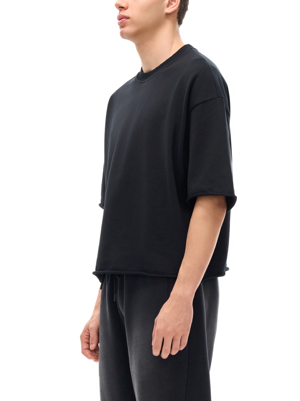 French Terry Raw Edge T-Shirt – Essential Streetwear | Tapstitch-4