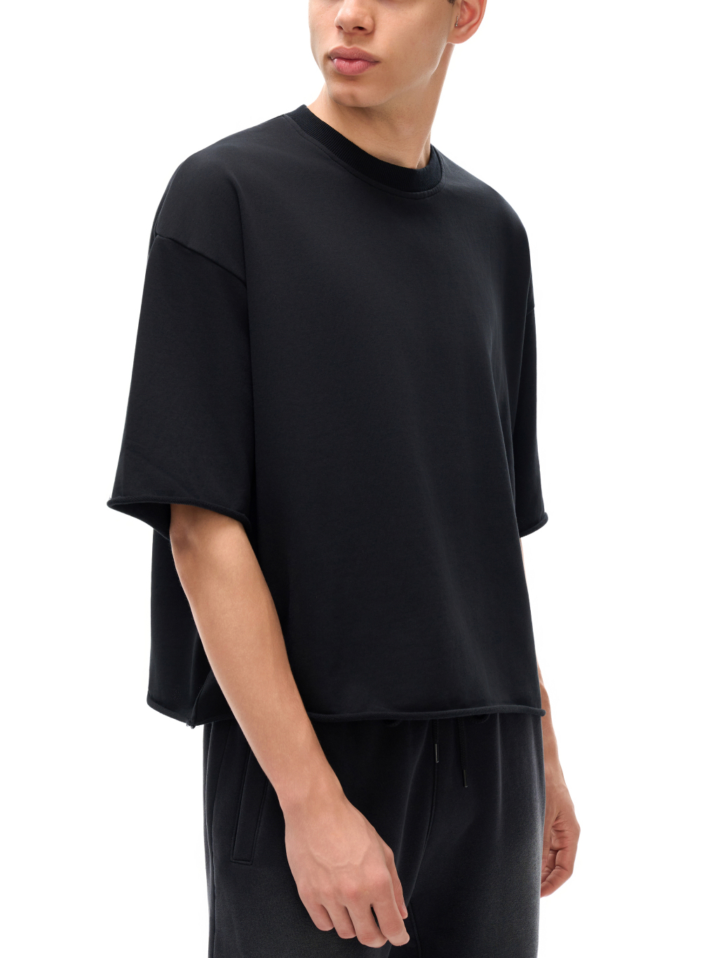 French Terry Raw Edge T-Shirt – Essential Streetwear | Tapstitch-6