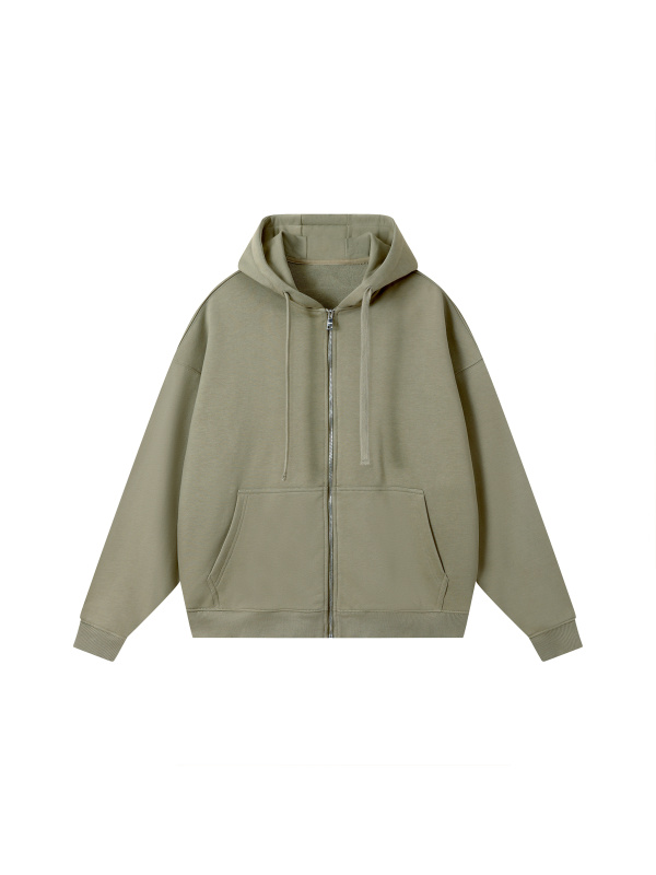 Drop-Shoulder Zip Up Hoodie #RQ0002 | TAPSTITCH