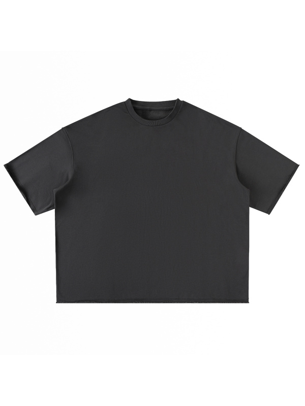 Oversized Rolled Edge Cotton T-Shirt #RT0050 | TAPSTITCH