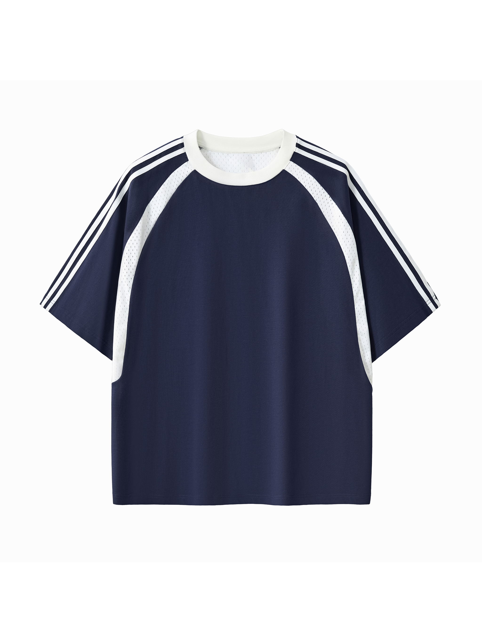 トップス FACETASM stripe mesh panel shirt L Contrast Stripes Panel Mesh T-shirt #RT0057 | TAPSTITCH