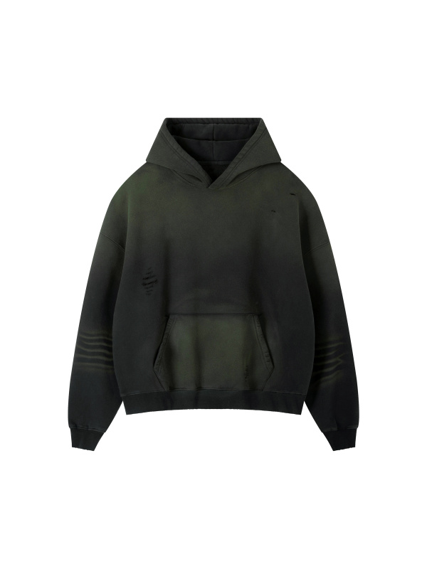 Frayed Sunfade Boxy Fleece Hoodie