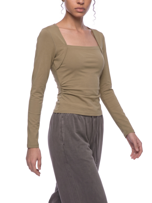 Women's Ruched Long Sleeve T-Shirt