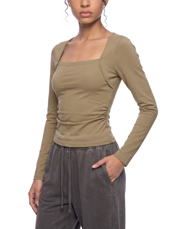 Women's Ruched Long Sleeve T-Shirt