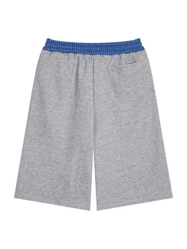 Unisex Plaid Waistband Shorts