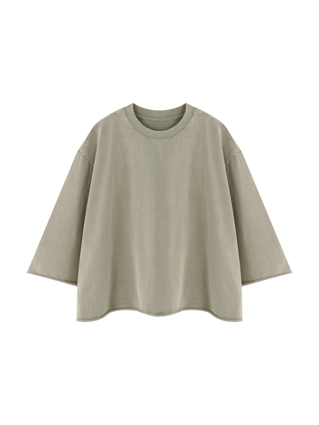 Unisex Mineral Wash Raw Hem Boxy T-Shirt - Main Image