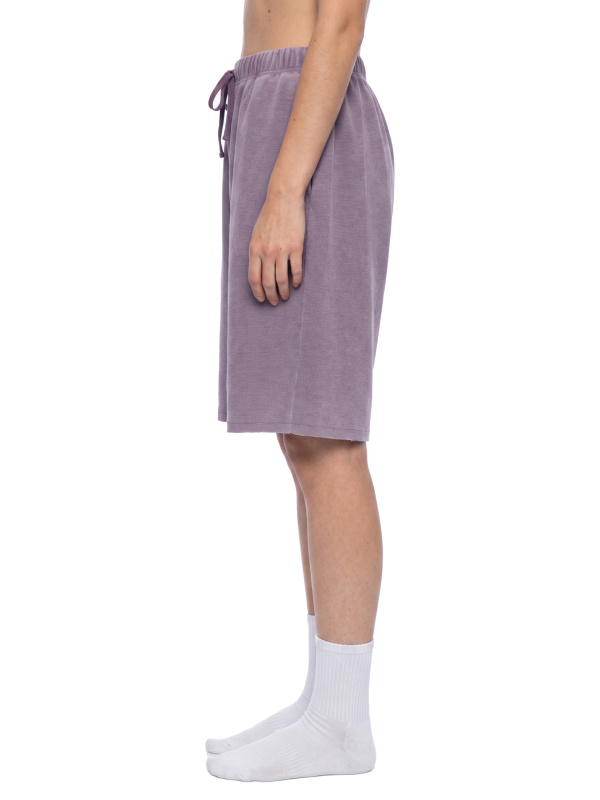 Unisex Vintage Wash Sunfade Waffle Raw Hem Shorts