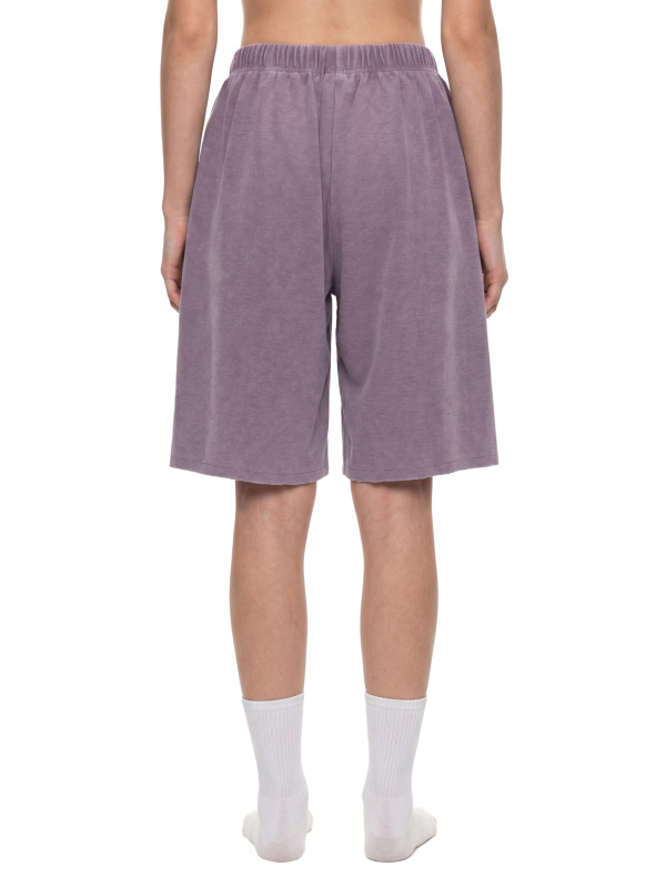 Unisex Vintage Wash Sunfade Waffle Raw Hem Shorts