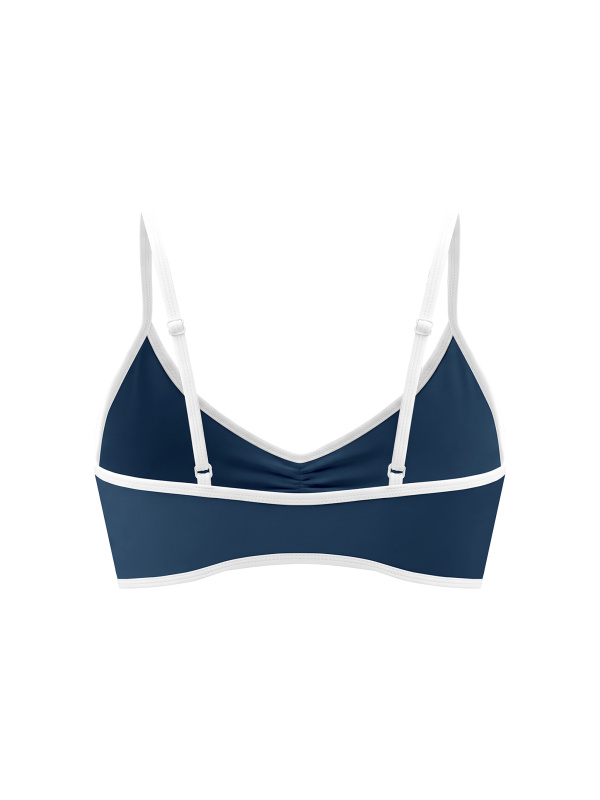 Women's Color Block Ruched V-Neck Sports Bra