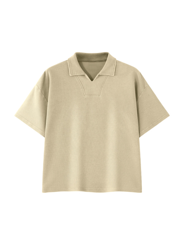Unisex Waffle Boxy Polo Shirt