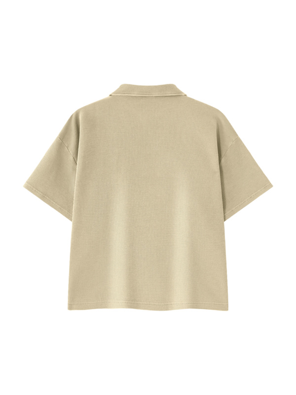 Unisex Waffle Boxy Polo Shirt