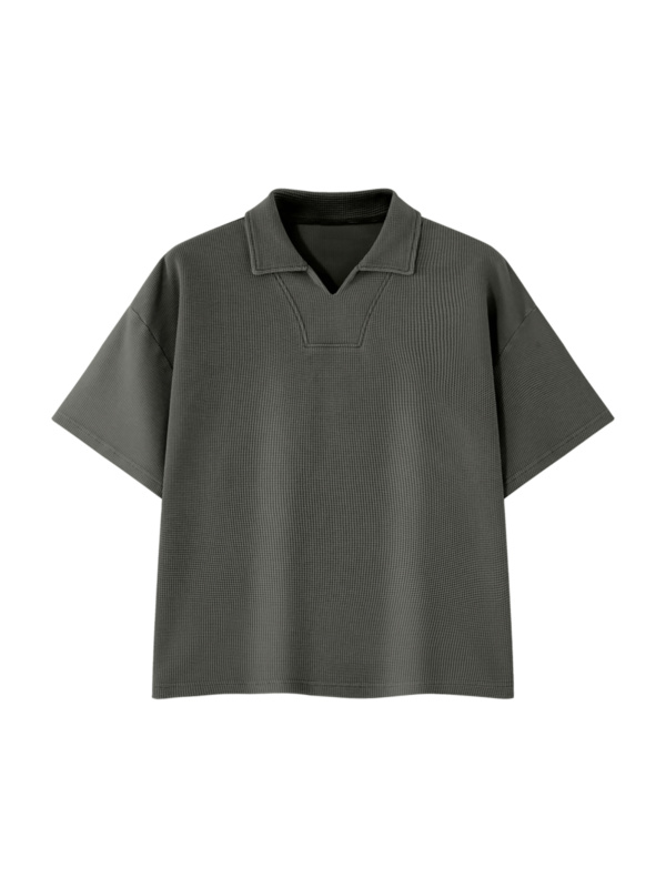 Unisex Waffle Boxy Polo Shirt