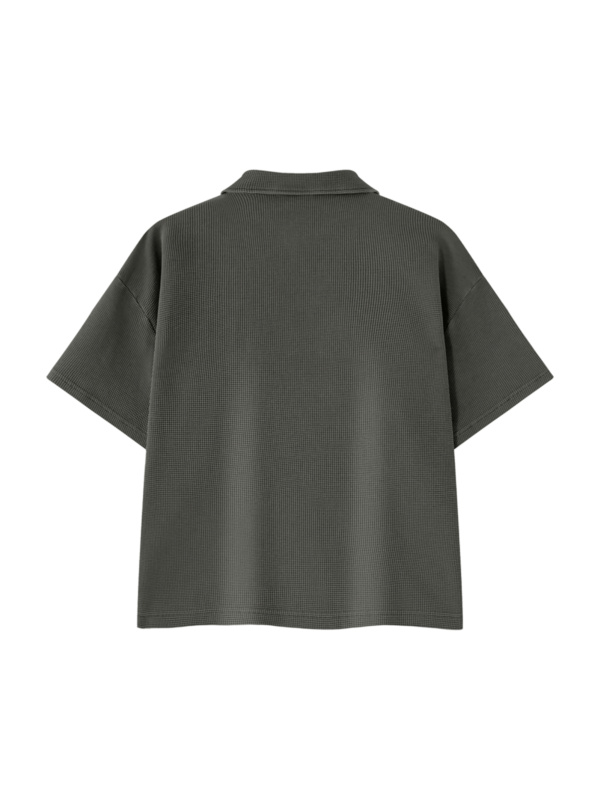 Unisex Waffle Boxy Polo Shirt