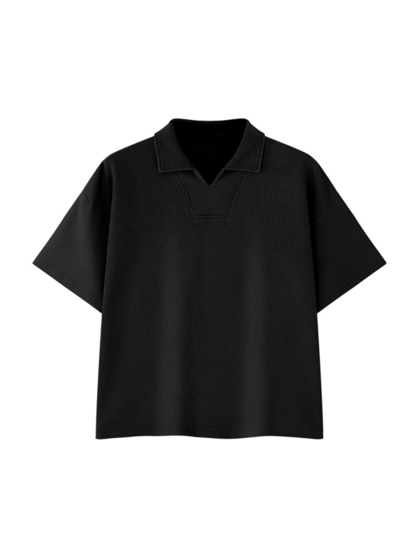 Unisex Waffle Boxy Polo Shirt