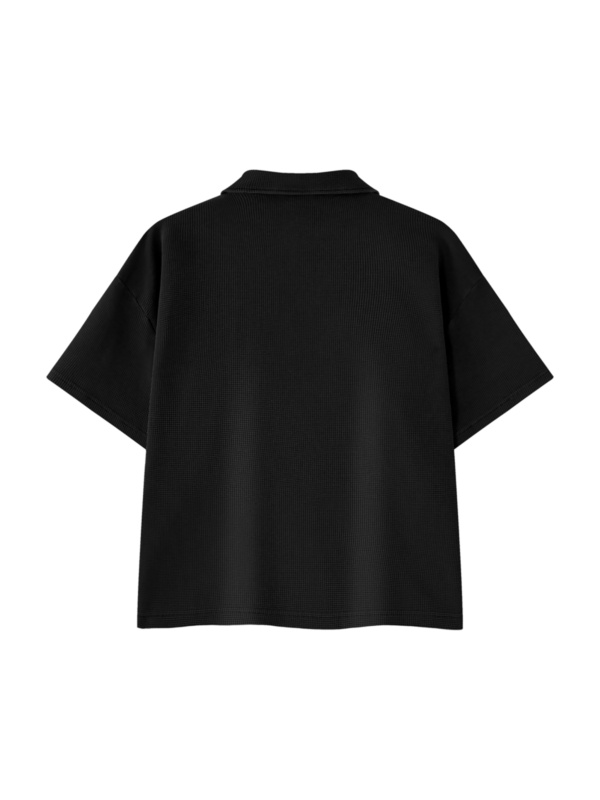 Unisex Waffle Boxy Polo Shirt