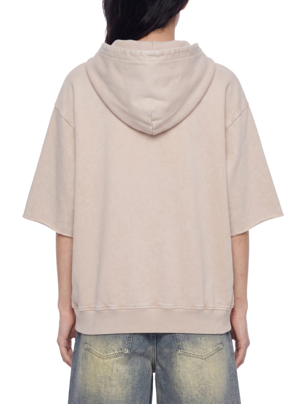 Unisex Mineral Wash Short Sleeve Hoodie