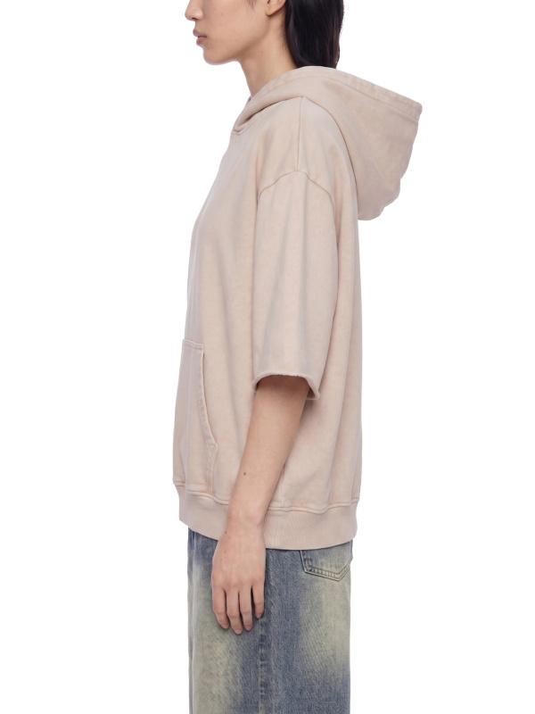 Unisex Mineral Wash Short Sleeve Hoodie