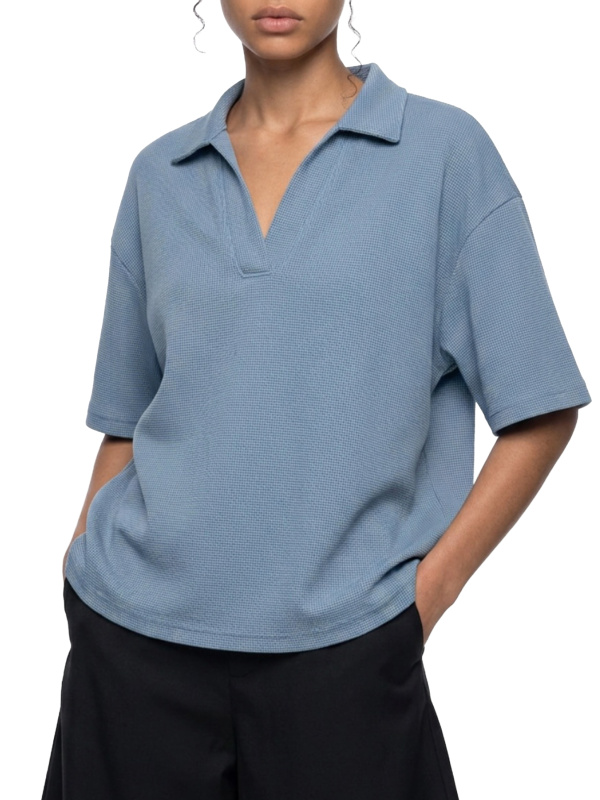 Unisex Waffle Boxy Polo Shirt