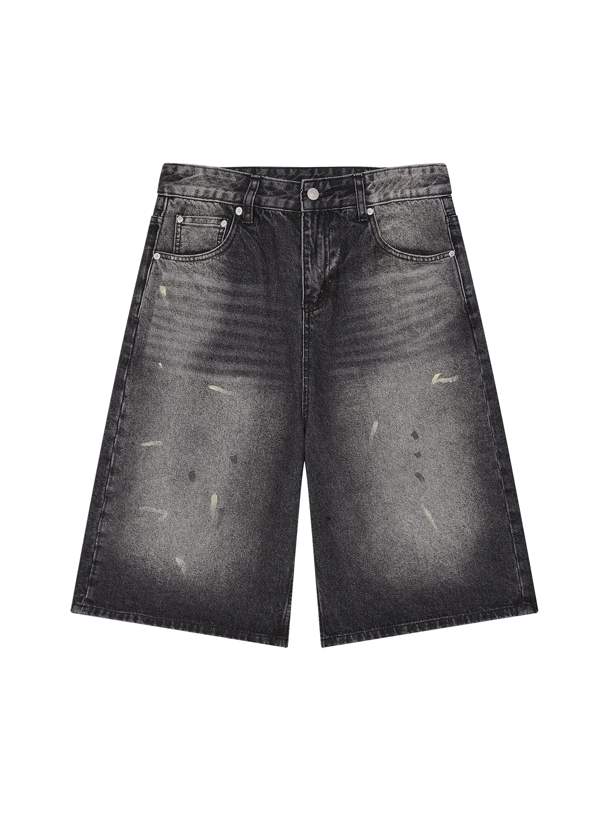 Men’s Vintage Wash Wide Leg Denim Shorts