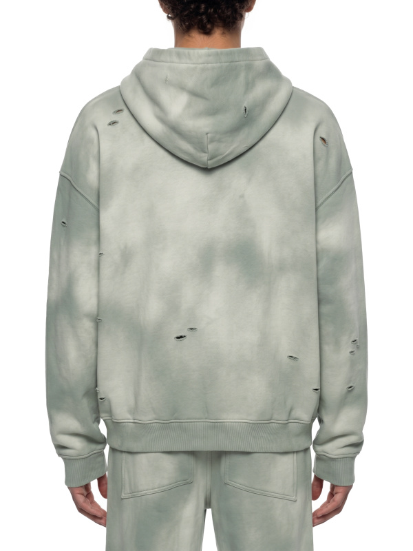 Unisex Sunfade Frayed Fleece Hoodie