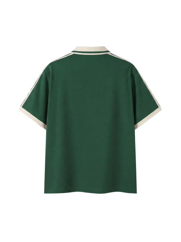 Unisex Contrast Piping Polo Shirt